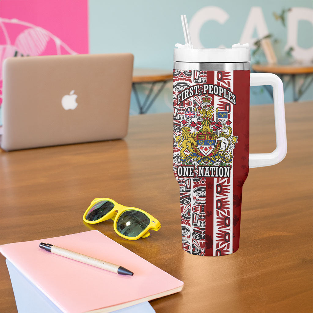 Canada Day Indigenous First Nations Tumbler With Handle Tribal Haida Totem Art One Nation