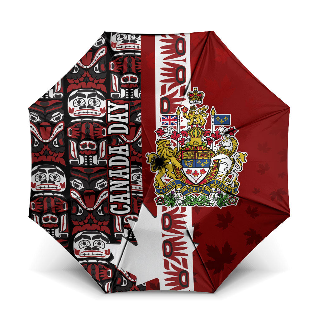 Canada Day Indigenous First Nations Umbrella Tribal Haida Totem Art One Nation