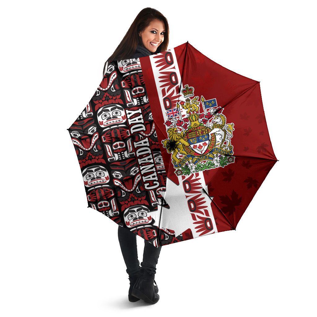 Canada Day Indigenous First Nations Umbrella Tribal Haida Totem Art One Nation