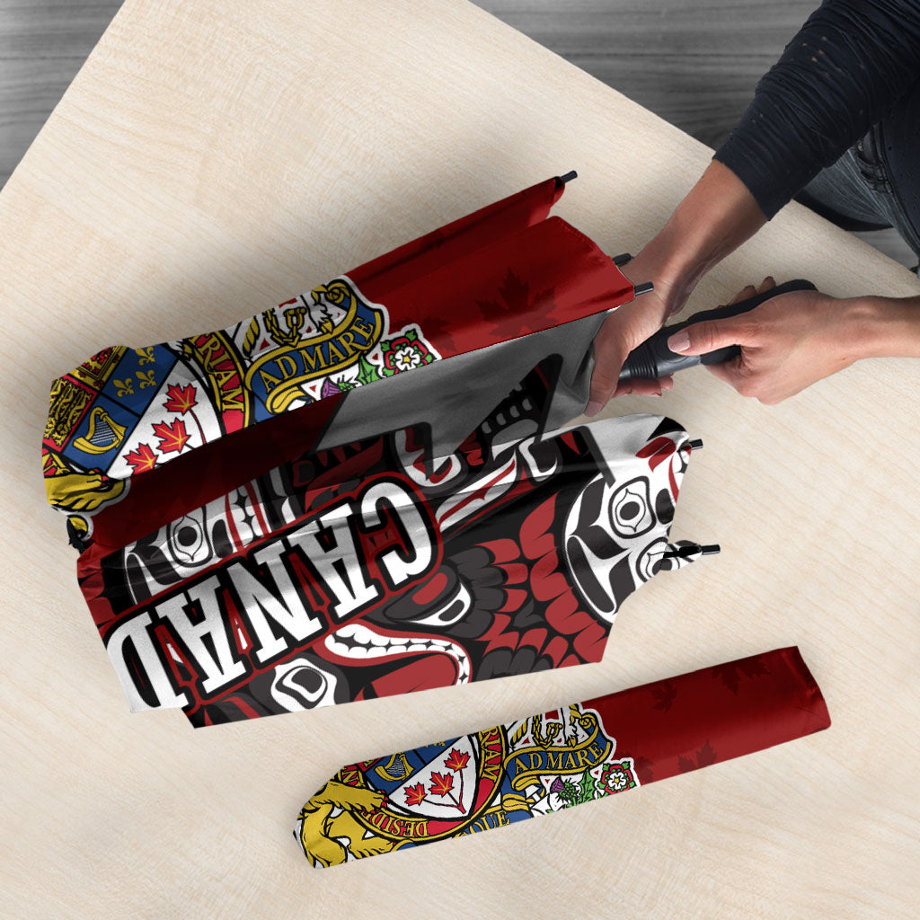 Canada Day Indigenous First Nations Umbrella Tribal Haida Totem Art One Nation