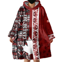 Canada Day Indigenous First Nations Wearable Blanket Hoodie Tribal Haida Totem Art One Nation