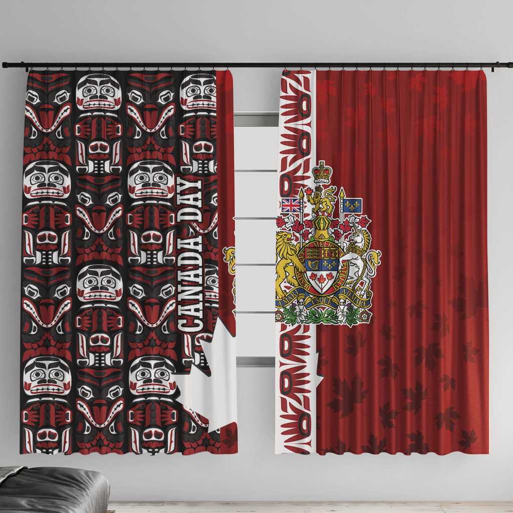Canada Day Indigenous First Nations Window Curtain Tribal Haida Totem Art One Nation