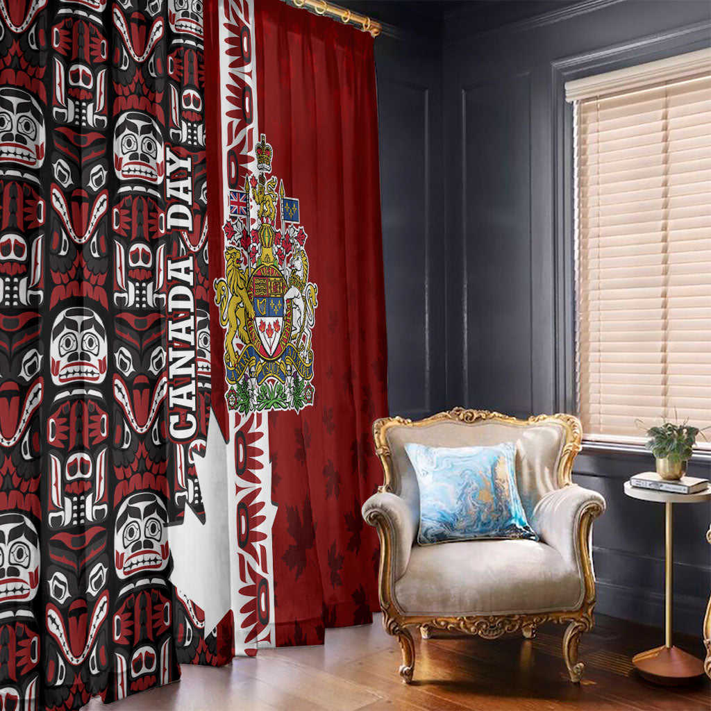 Canada Day Indigenous First Nations Window Curtain Tribal Haida Totem Art One Nation