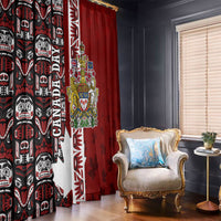 Canada Day Indigenous First Nations Window Curtain Tribal Haida Totem Art One Nation