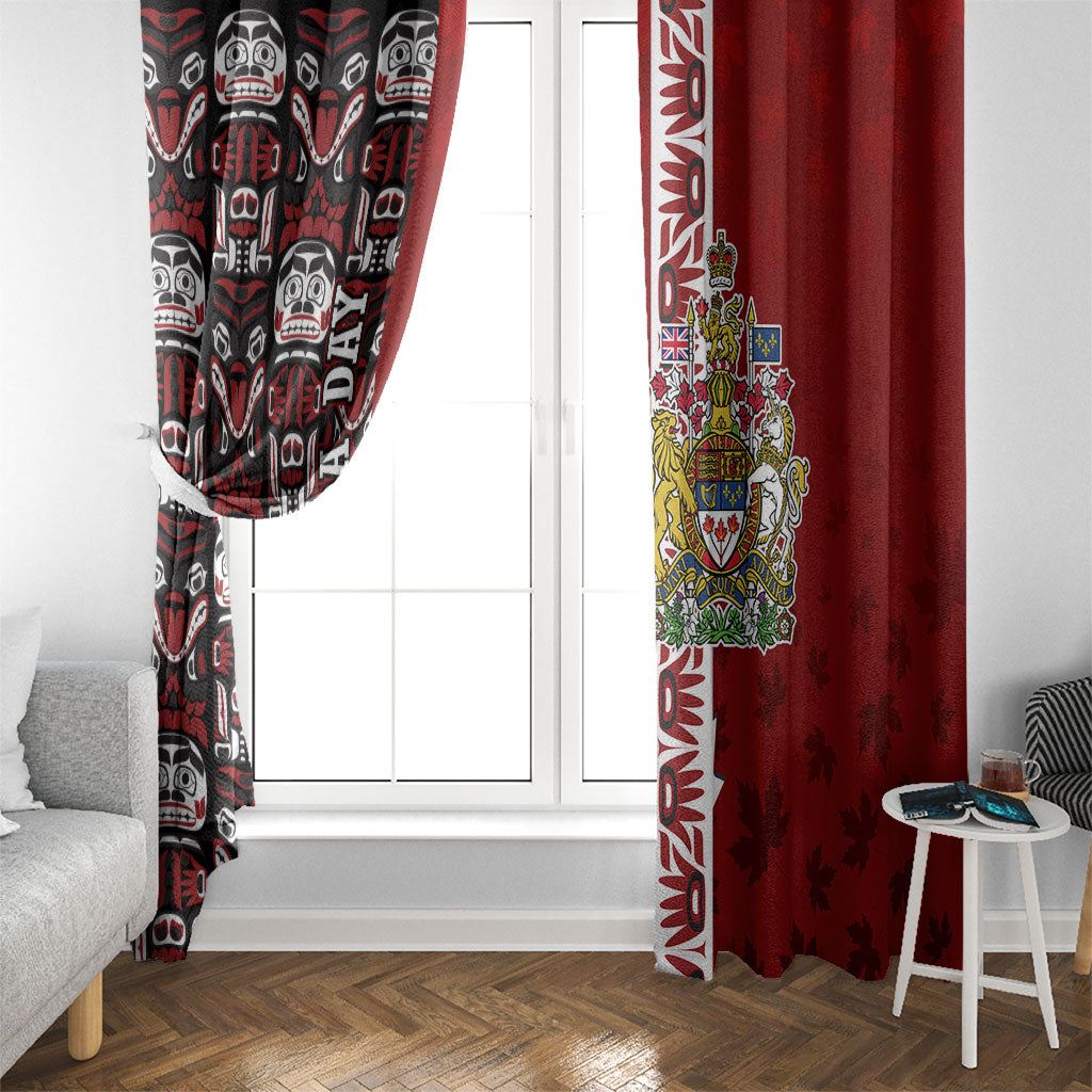 Canada Day Indigenous First Nations Window Curtain Tribal Haida Totem Art One Nation