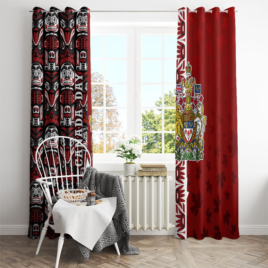 Canada Day Indigenous First Nations Window Curtain Tribal Haida Totem Art One Nation