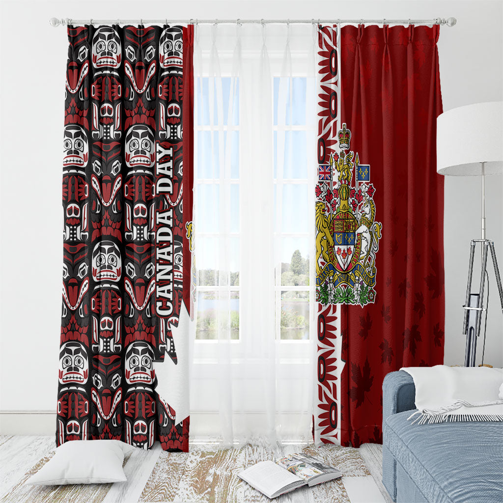 Canada Day Indigenous First Nations Window Curtain Tribal Haida Totem Art One Nation