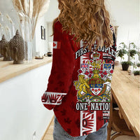Canada Day Indigenous First Nations Women Casual Shirt Tribal Haida Totem Art One Nation