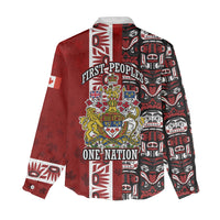 Canada Day Indigenous First Nations Women Casual Shirt Tribal Haida Totem Art One Nation