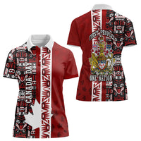 Canada Day Indigenous First Nations Women Polo Shirt Tribal Haida Totem Art One Nation