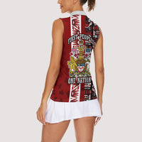 Canada Day Indigenous First Nations Women Sleeveless Polo Shirt Tribal Haida Totem Art One Nation