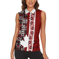 Canada Day Indigenous First Nations Women Sleeveless Polo Shirt Tribal Haida Totem Art One Nation