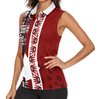 Canada Day Indigenous First Nations Women Sleeveless Polo Shirt Tribal Haida Totem Art One Nation