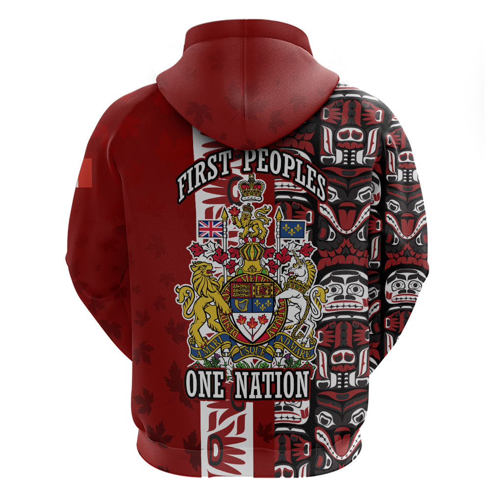 Canada Day Indigenous First Nations Zip Hoodie Tribal Haida Totem Art One Nation