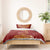 Kyrgyzstan National Symbol Bedding Set Traditional Golden Pattern in Red and Gold