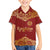 Kyrgyzstan National Symbol Family Matching Short Sleeve Bodycon Dress and Hawaiian Shirt Traditional Golden Pattern in Red and Gold