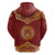Kyrgyzstan National Symbol Hoodie Traditional Golden Pattern in Red and Gold