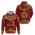 Kyrgyzstan National Symbol Hoodie Traditional Golden Pattern in Red and Gold