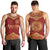 Kyrgyzstan National Symbol Men Tank Top Traditional Golden Pattern in Red and Gold
