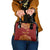 Kyrgyzstan National Symbol Shoulder Handbag Traditional Golden Pattern in Red and Gold