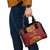 Kyrgyzstan National Symbol Shoulder Handbag Traditional Golden Pattern in Red and Gold