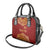 Kyrgyzstan National Symbol Shoulder Handbag Traditional Golden Pattern in Red and Gold