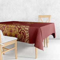 Kyrgyzstan National Symbol Tablecloth Traditional Golden Pattern in Red and Gold