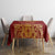 Kyrgyzstan National Symbol Tablecloth Traditional Golden Pattern in Red and Gold