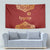 Kyrgyzstan National Symbol Tapestry Traditional Golden Pattern in Red and Gold