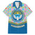 Kyrgyzstan Colorful Patchwork Pattern Family Matching Long Sleeve Bodycon Dress and Hawaiian Shirt with National Crest and Flag Accents