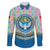 Kyrgyzstan Colorful Patchwork Pattern Family Matching Mermaid Dress and Hawaiian Shirt with National Crest and Flag Accents