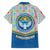 Kyrgyzstan Colorful Patchwork Pattern Hawaiian Shirt with National Crest and Flag Accents