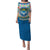 Kyrgyzstan Colorful Patchwork Pattern Puletasi with National Crest and Flag Accents