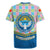 Kyrgyzstan Colorful Patchwork Pattern Rugby Jersey with National Crest and Flag Accents
