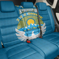 Kyrgyzstan Mountain Sunrise Back Car Seat Cover with Blue with Eagle, Sun, and National Flag Design