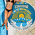 Kyrgyzstan Mountain Sunrise Beach Blanket with Blue with Eagle, Sun, and National Flag Design