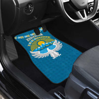 Kyrgyzstan Mountain Sunrise Car Mats with Blue with Eagle, Sun, and National Flag Design