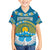 Kyrgyzstan Mountain Sunrise Family Matching Tank Maxi Dress and Hawaiian Shirt with Blue with Eagle, Sun, and National Flag Design