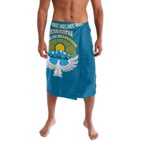 Kyrgyzstan Mountain Sunrise Lavalava with Blue with Eagle, Sun, and National Flag Design