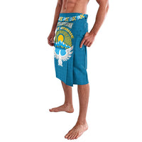 Kyrgyzstan Mountain Sunrise Lavalava with Blue with Eagle, Sun, and National Flag Design