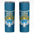 Kyrgyzstan Mountain Sunrise Skinny Tumbler with Blue with Eagle, Sun, and National Flag Design
