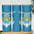 Kyrgyzstan Mountain Sunrise Skinny Tumbler with Blue with Eagle, Sun, and National Flag Design