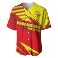 Kyrgyzstan Football Baseball Jersey Red and Yellow Sports with National Emblem Design