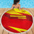 Kyrgyzstan Football Beach Blanket Red and Yellow Sports with National Emblem Design