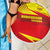Kyrgyzstan Football Beach Blanket Red and Yellow Sports with National Emblem Design