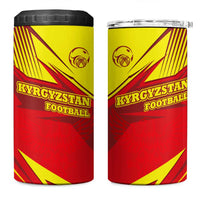 Kyrgyzstan Football 4 in 1 Can Cooler Tumbler Red and Yellow Sports with National Emblem Design