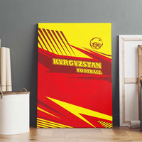 Kyrgyzstan Football Canvas Wall Art Red and Yellow Sports with National Emblem Design