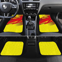 Kyrgyzstan Football Car Mats Red and Yellow Sports with National Emblem Design