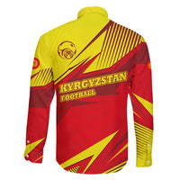 Kyrgyzstan Football Family Matching Long Sleeve Bodycon Dress and Hawaiian Shirt Red and Yellow Sports with National Emblem Design
