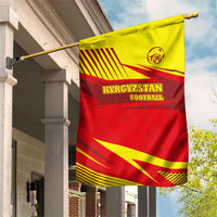 Kyrgyzstan Football Garden Flag Red and Yellow Sports with National Emblem Design